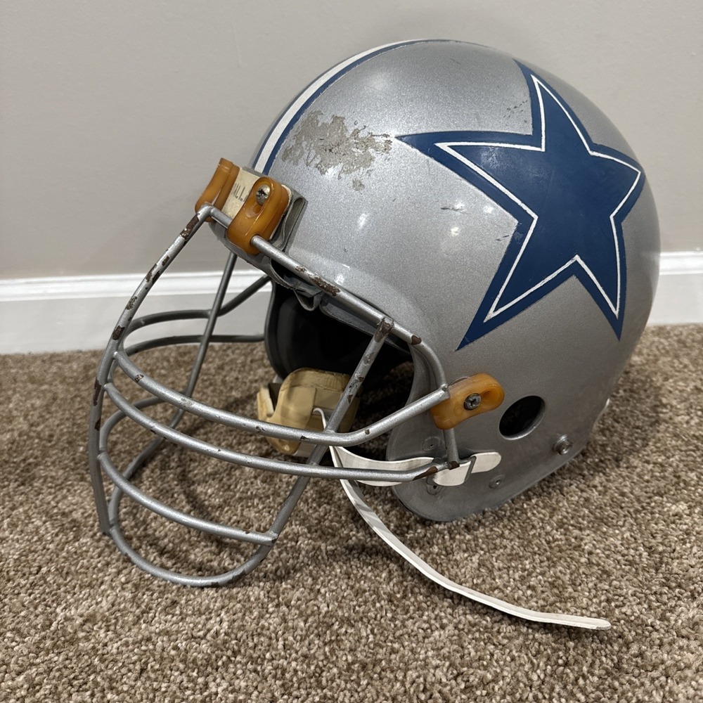 Vintage Dallas Cowboys Professional Game Helmet MAXPRO 2001 NFL Silver Blue Mask - Picture 5 of 14